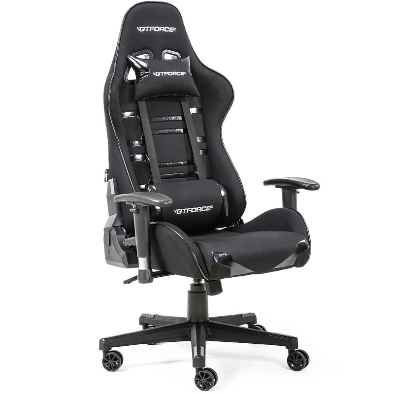 Brayden Studio Forbis Reclining Faux Leather PC & Racing Game Chair, Black