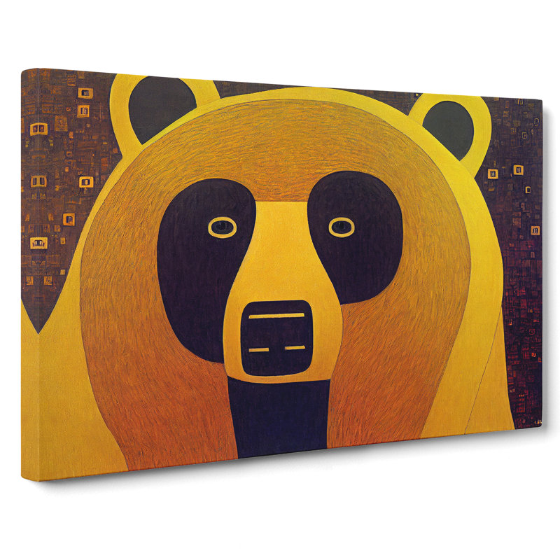 XXX-H1022-WF-8271X Staggering Bear Abstract - Wrapped Canvas Print, 35cm H x 50cm W x 3cm D