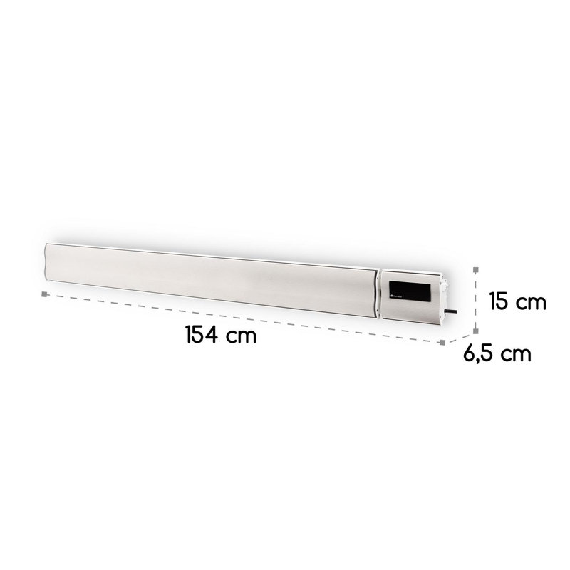 Electric Hanging Patio Heater, 6.5cm H x 153cm W x 15cm D, White