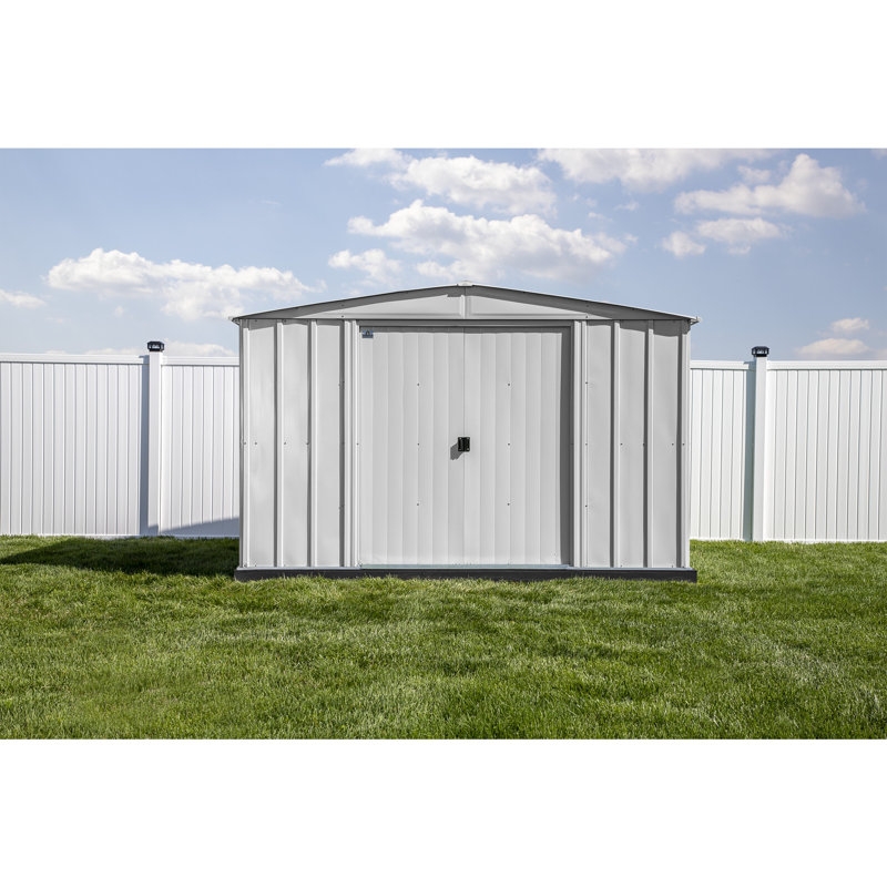 Remise de rangement classique en acier, 8 x 8, gris flûte, Gris flûte, L 99,75 po x P 95,25 po x H 72,9 po