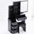 Black Dressing Table For Tiny Spaces With Cushioned Stool, Large Sliding Mirror, Multi-Layer Storage Vanity Seat & Compact Spaces, American Style, , , Ul Approved-1578739318