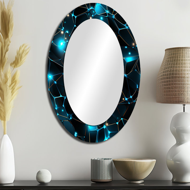 Miroir mural moderne bleu Quantum Matrix Vision, H 36 po x l 24 po