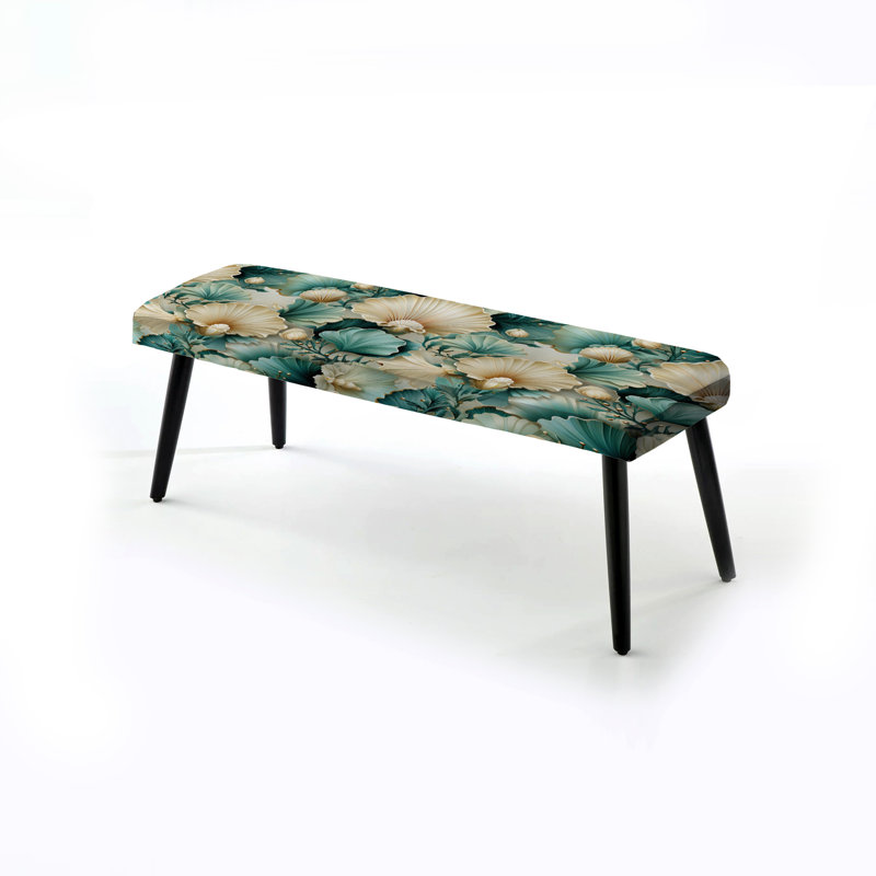 Banc coquillage blanc et bleu sarcelle rétro bord de mer