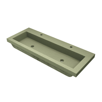 Lavabo de salle de bain en béton rectangulaire encastré sur le comptoir de 48 po fabriqué à la main NativeStone