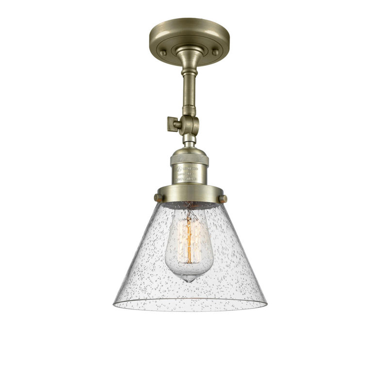 Éclairage de meuble-lavabo inclinable 2 lumières Cone, Grainé, Laiton antique, Ampoule incandescente rétro 60 watts