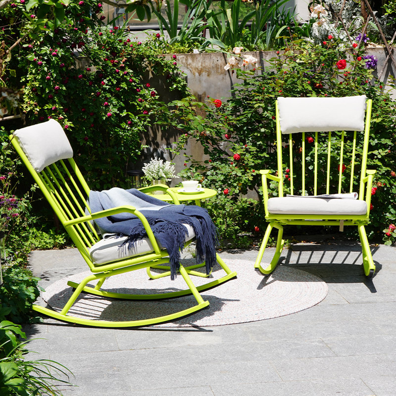 2- Person Seating Group with Cushions, Green