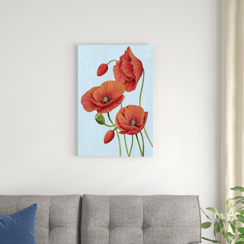 «Poppy Topple II» par Grace Popp - peinture sur toile tendue, H 30 po x l 20 po x P 1,25 po