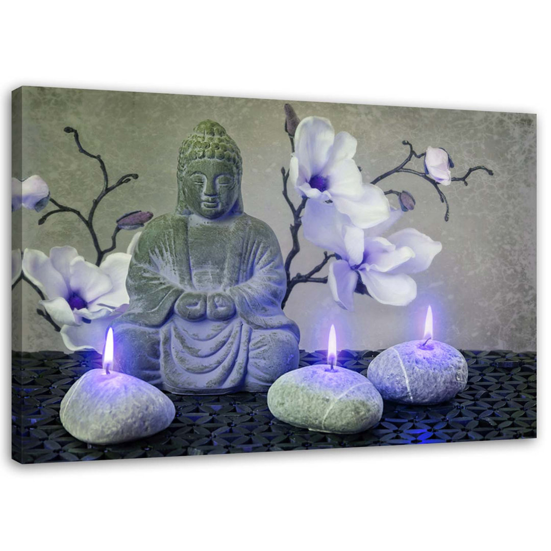 Leinwandbild Buddha Zen Orchid Candle