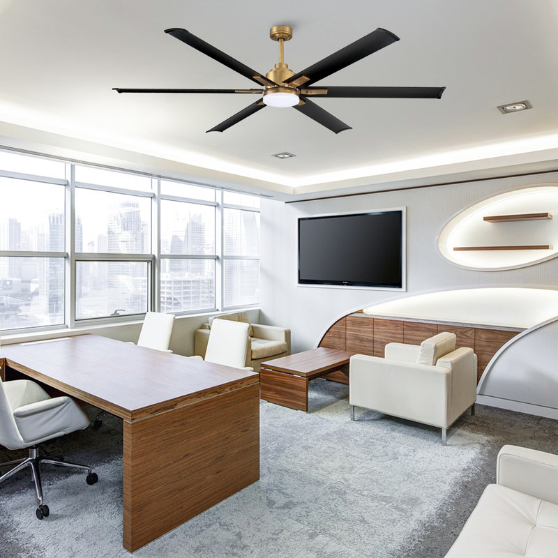 Brillion 72" 6-speed Reversible Ceiling Fan with Dimmable LED Lights and Remote Control, Brushed Brass
