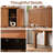 Vintage 3-Door Storage Cabinet With Adjustable Shelves, Slatted Doors, And Walnut Finish