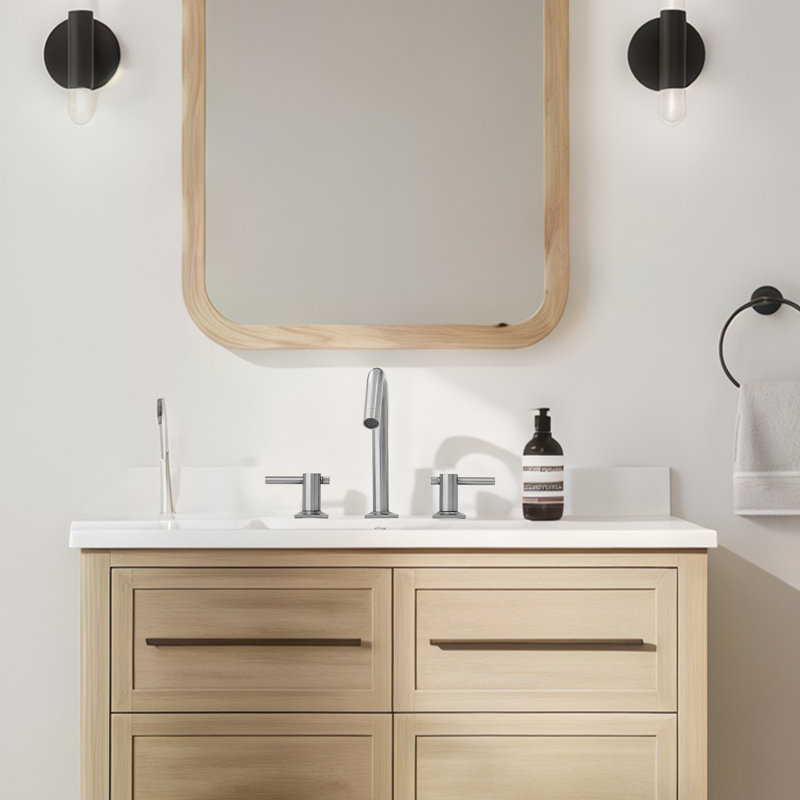 Widespread Double Handle Bathroom Faucet, Brushed Nickel