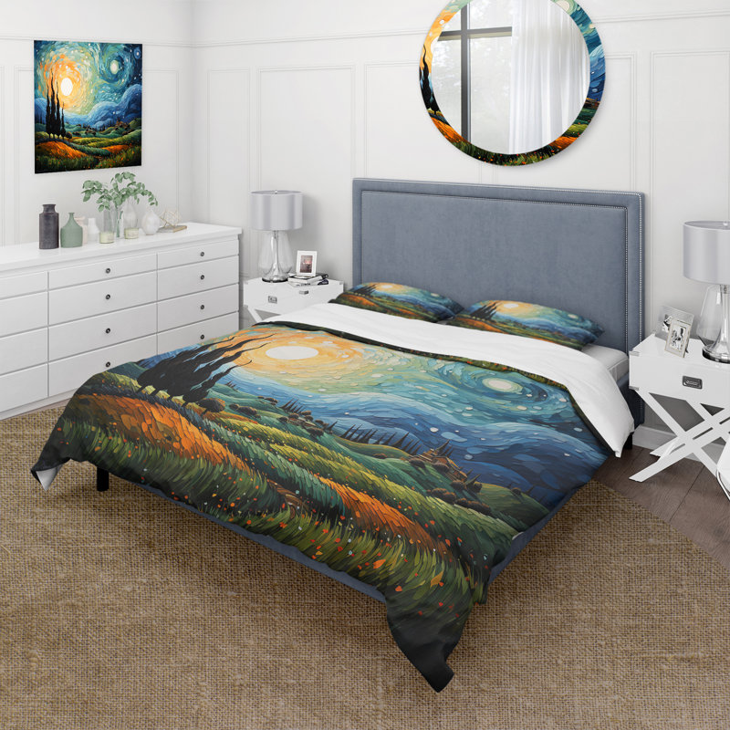 Ensemble de housse de couette en microfibre / polyester Vangogh The Swaying Cypress II Bedding