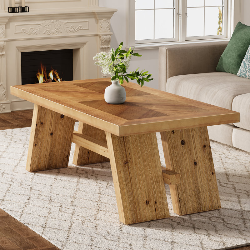 47.24" Solid Wood Rectangle Coffee Table