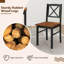 5 Piece Dining Table Set for 4 People with Rubber Wood Legs, Cross Backrest