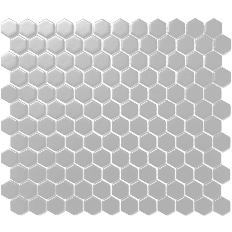 Carreau de mosaïque en porcelaine nid d'abeille pour mur et plancher 1 po x 1 po, Gris mat