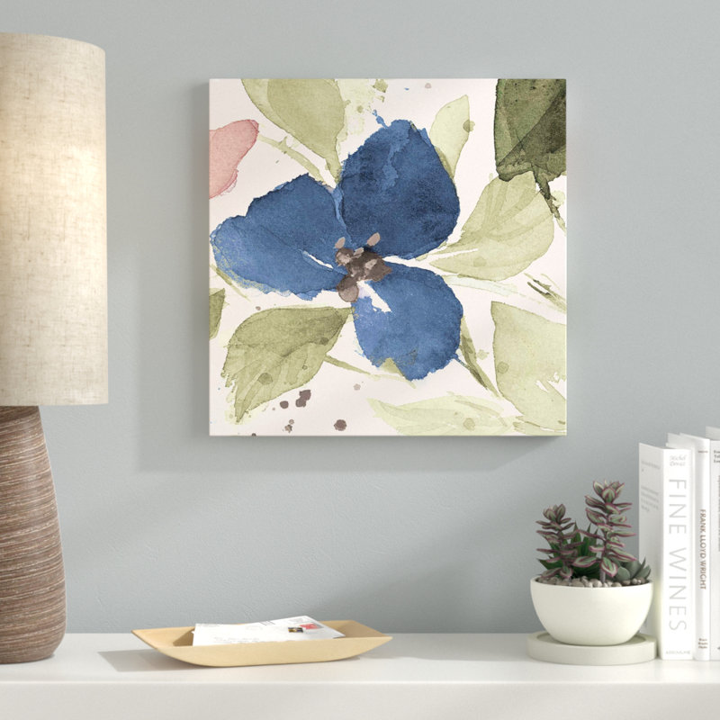 « aquarelle fleuris i », reproduction de peinture à l’aquarelle sur toile, H 36 po x l 36 po x P 1,5 po