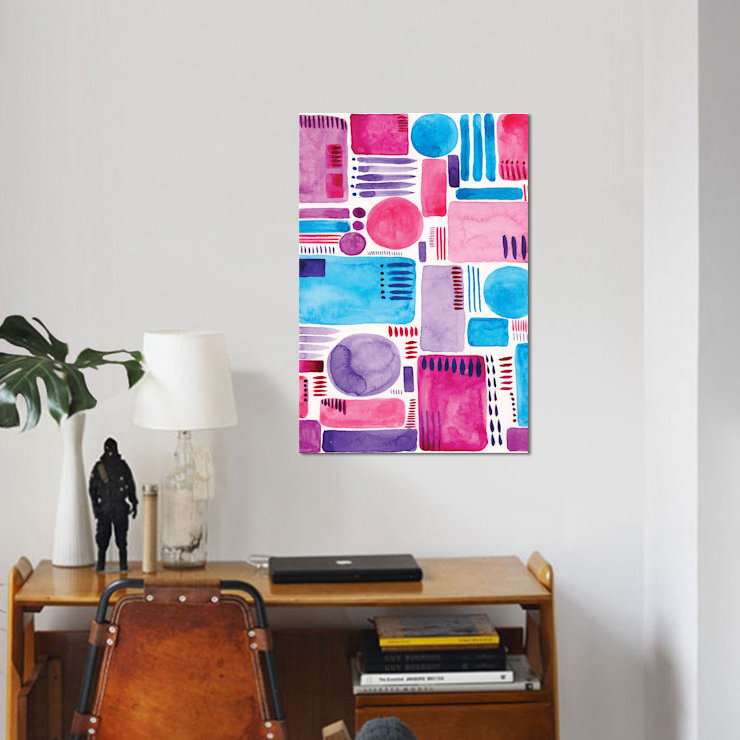 « mod shapes ii », impression sur toile, H 12 po x l 8 po x P 0,75 po, Pas de tapis, Toile tendue