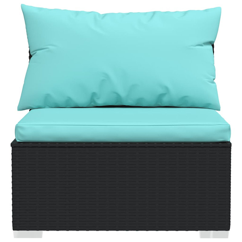 Mobilier de jardin extérieur, Coussin bleu / cadre noir