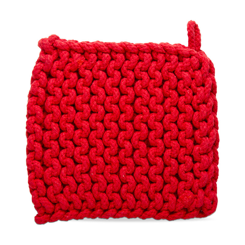 Crochet trivet châtaignier, Rouge