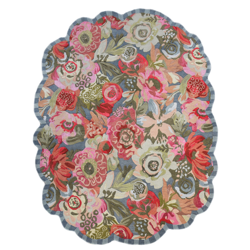 Sea Garden Floral Rug, Rectangle 8' x 10'