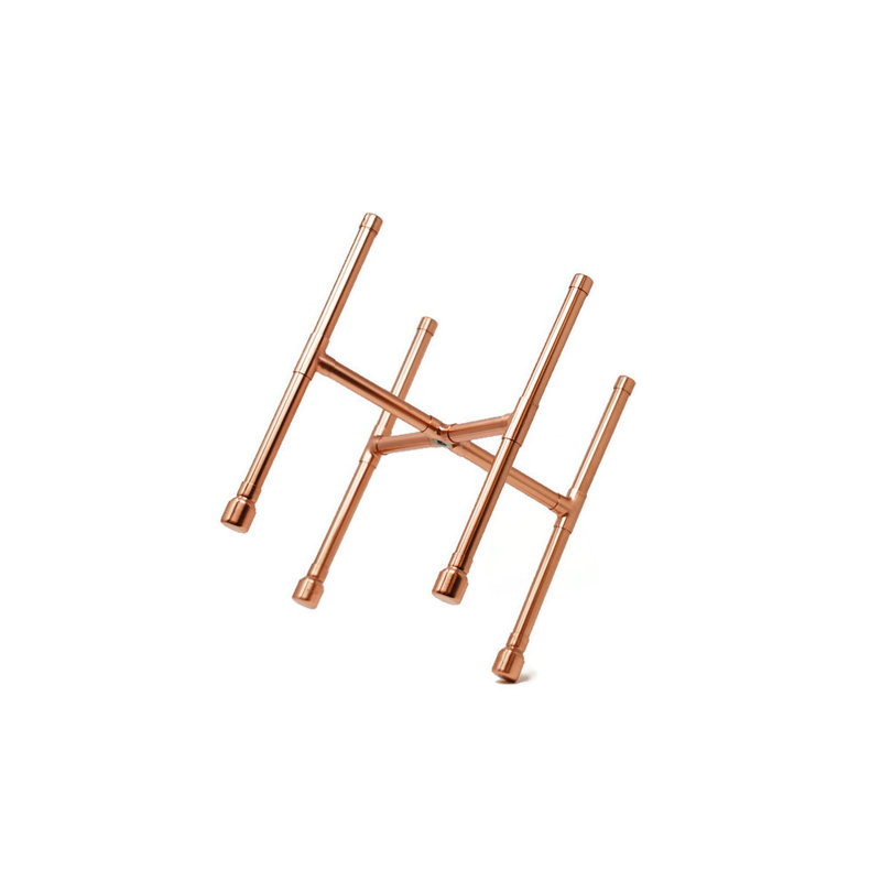 Handmade Copper Cross Plant Stand, 28cm H x 21cm W x 21cm D