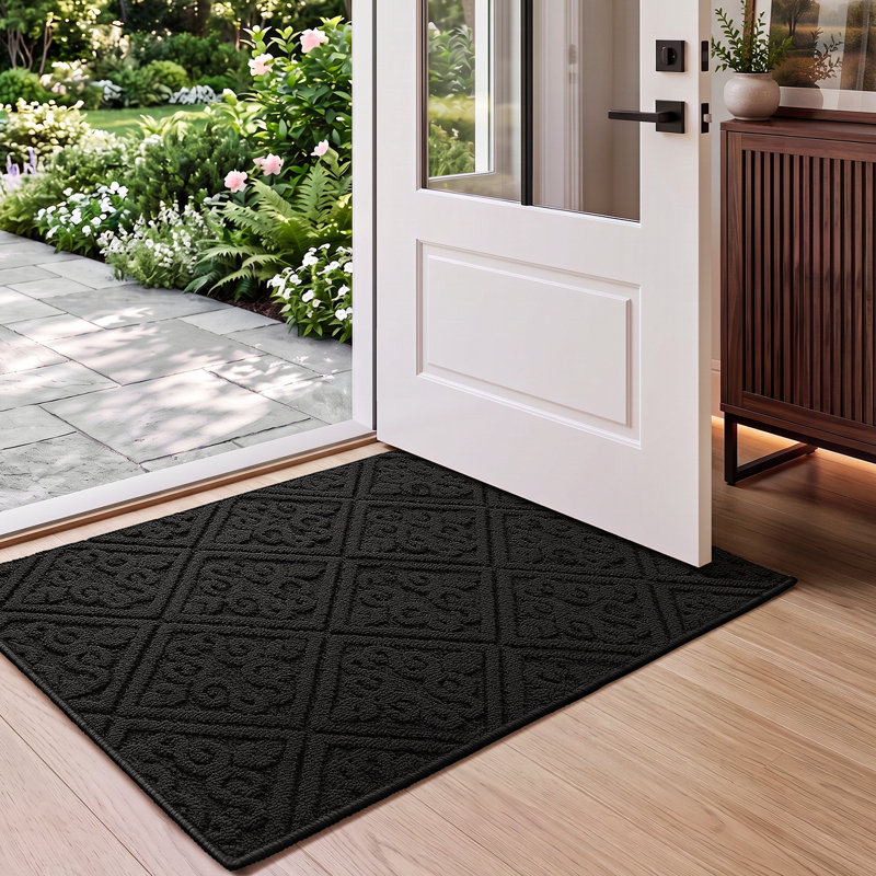 Fiori Non-Slip Indoor Doormat, 24" W x 36" L, Dark Grey