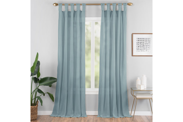 Liebert Solid Semi-Sheer Tab Top Single Curtain Panel