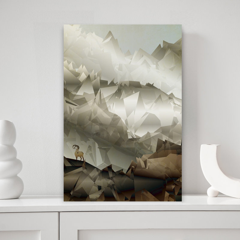 Contemporary Art Geometric Modern Abstract Landscape Mountain Wall Art by Angelo Cerantola - Wrapped Canvas Print