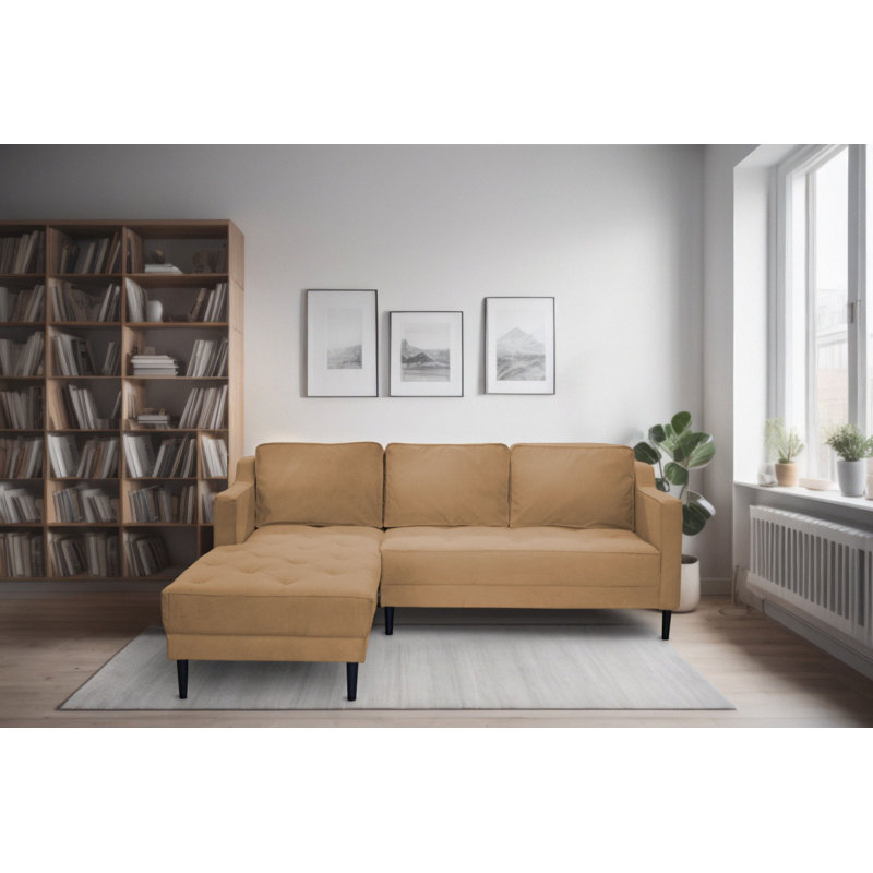 4 Seater Sofa Bed, Orange, Left Hand Facing