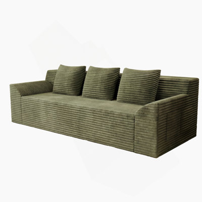 Canapé Boneless de 71 pouces en velours côtelé avec siège profond, coussins à double couche de type nuage, et aucun assemblage requis pour une utilisation multi-scène.