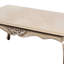Table basse Ery, structure en bois champagne, détails sculptés, 48 pouces