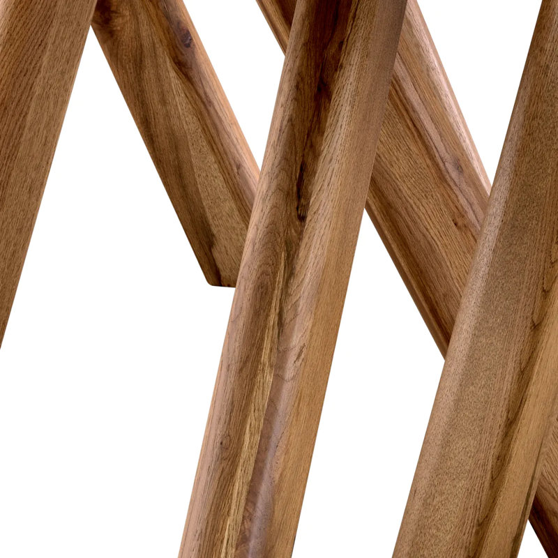 Oval Oak Wood Dining Table with Artistic Legs