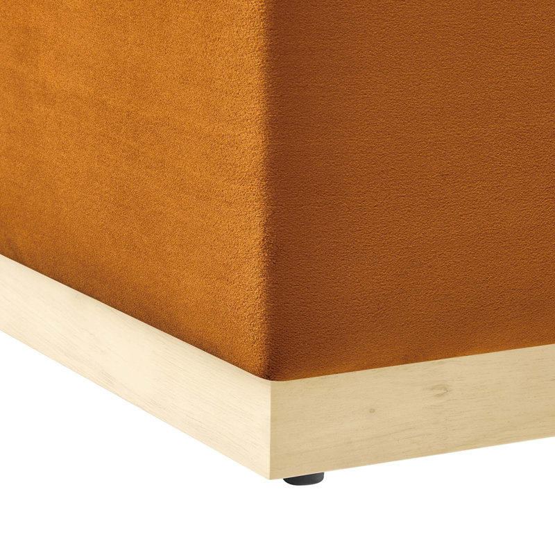 Modway Tilden Upholstered Ottoman, Rust Velvet