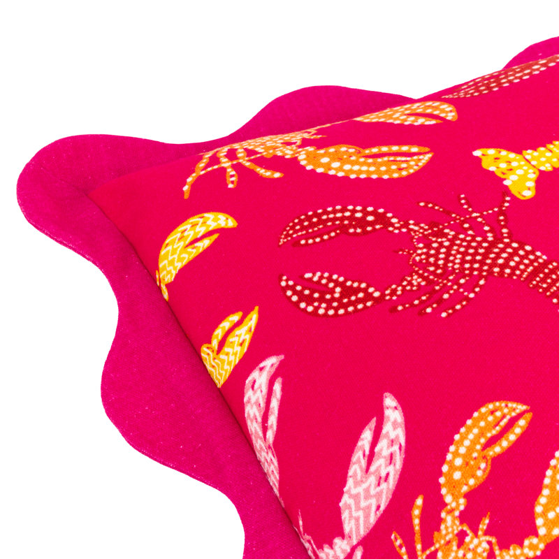 Crustaceans Abstract Square Cushion Cover, Pink