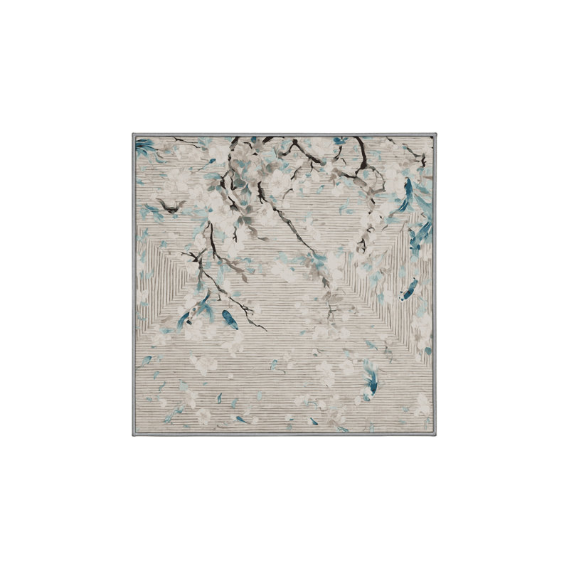Tapis gris lavable à la machine, Carré 5 pi