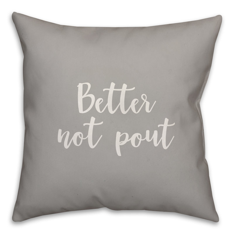  Coussin Better Not Pout, Gris, Housse de coussin