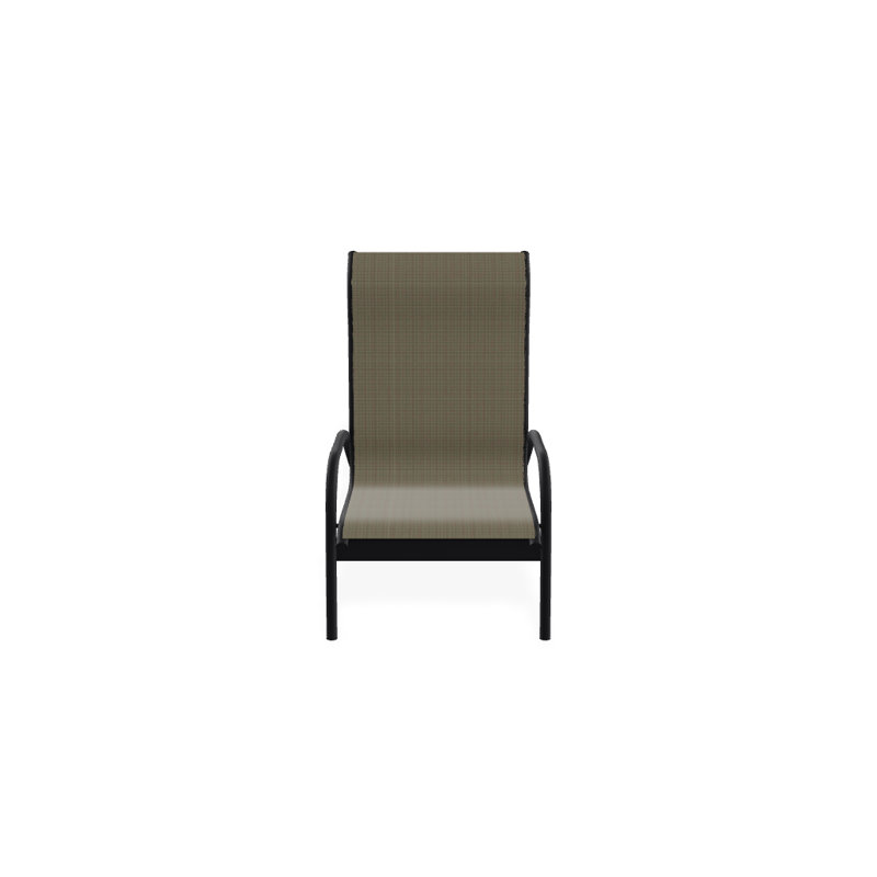 Gardenella Patio Chair, Brown Sunbrella® Tweed, Black
