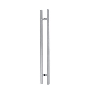 Poignée de porte longue, poignée d'entrée 18 po, forme rectangulaire en «H», acier inoxydable 304 - satiné
