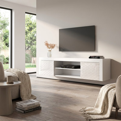Meuble télé flottant blanc 70,9 po Dia