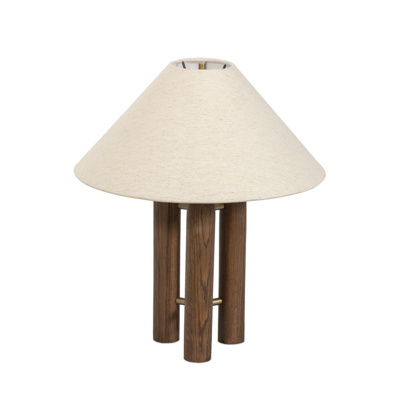 Lampe de table en marbre Yurt, Tanné, Lin lin, Brun