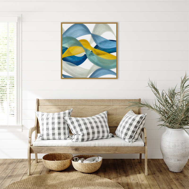 «Horizontal Bands IV» par Alonzo Saunders, reproduction d'art sur toile encadrée, H 30 po x l 30 po