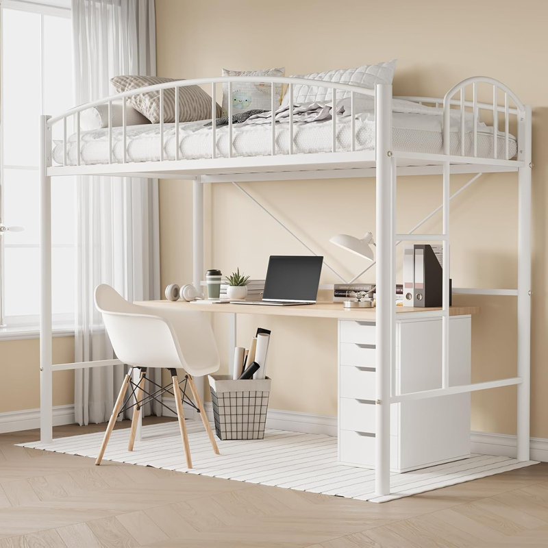 Lit mezzanine simple - blanc, silencieux, sans sommier, Blanc