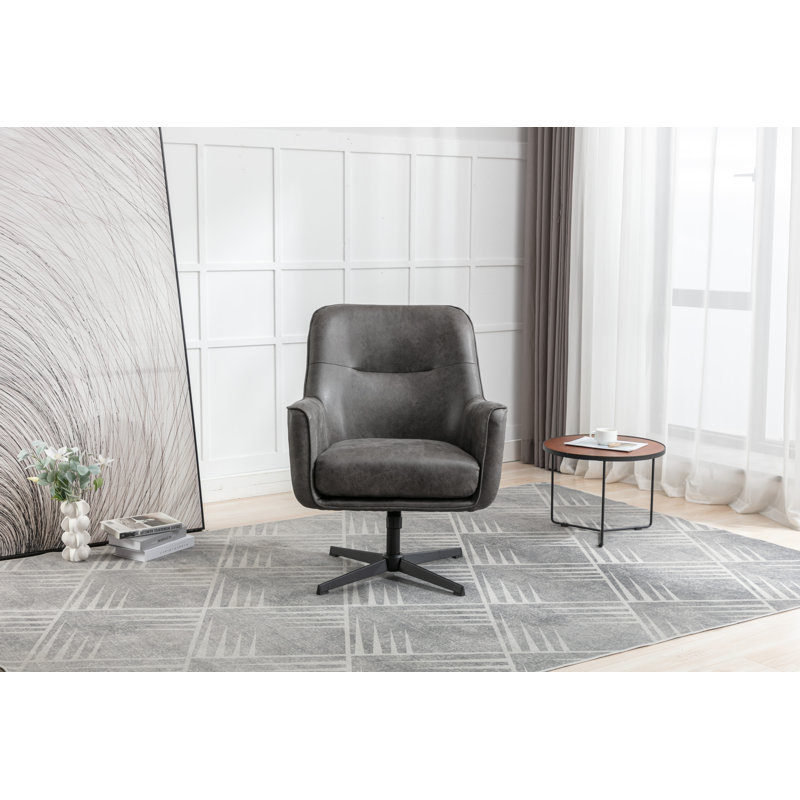 Adalade Upholstered Swivel Accent Chair, Grey