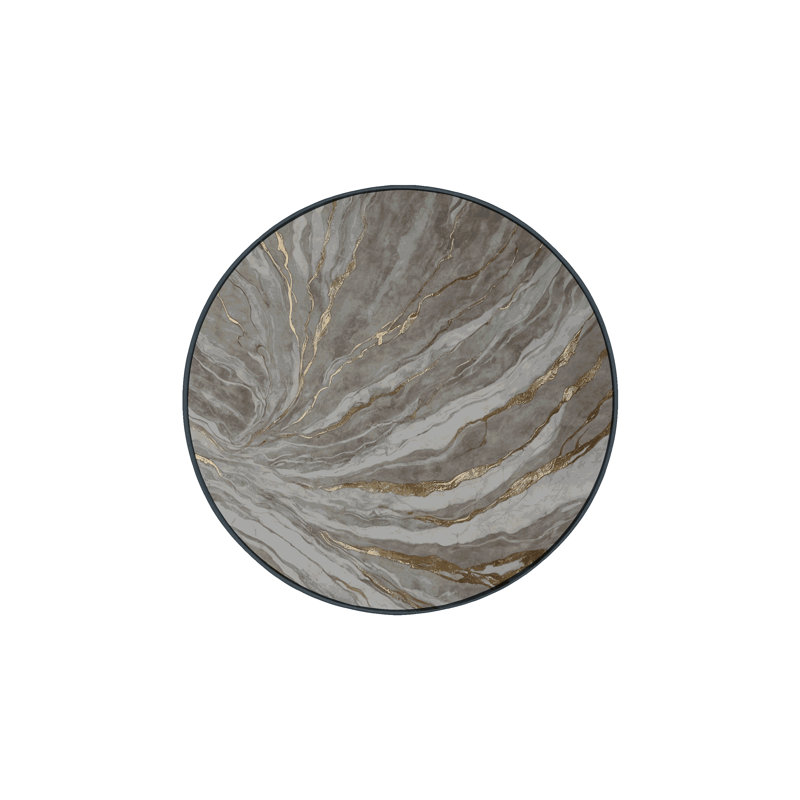 Tapis noir soyeux et moelleux, Round 5'