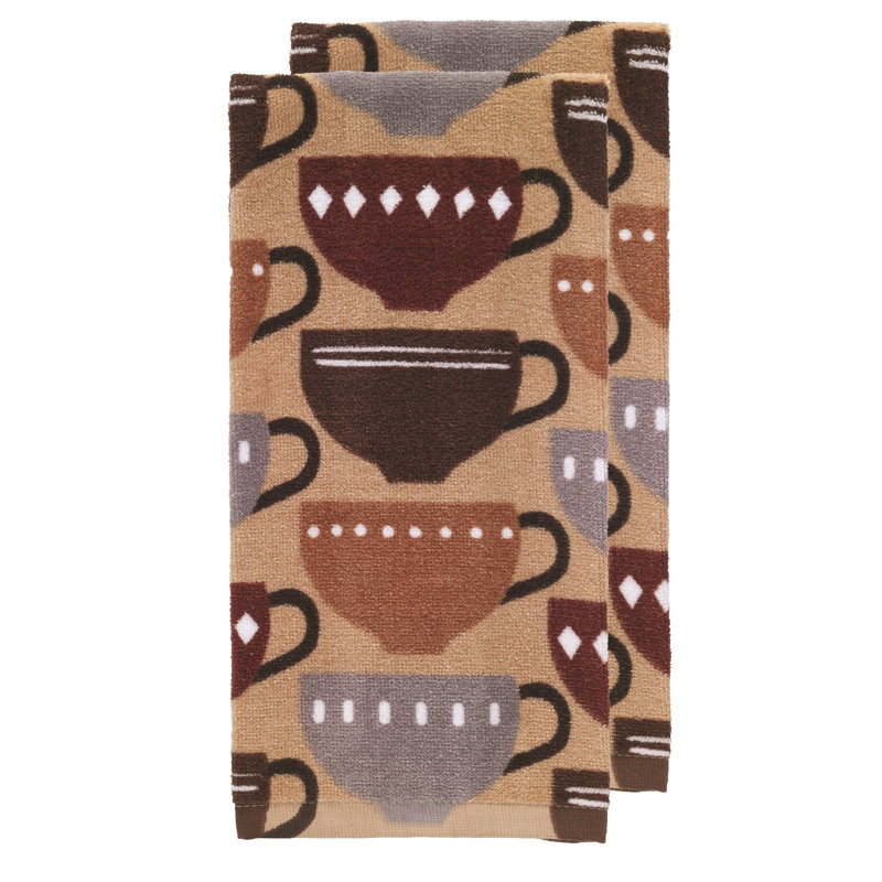 T-fal  Fiber Reactive Print Kitchen Dishcloth, Brown