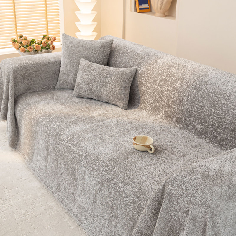 Housse pour canapé Elegant Nordic Chenille, H 71 po x l 150 po, Gris