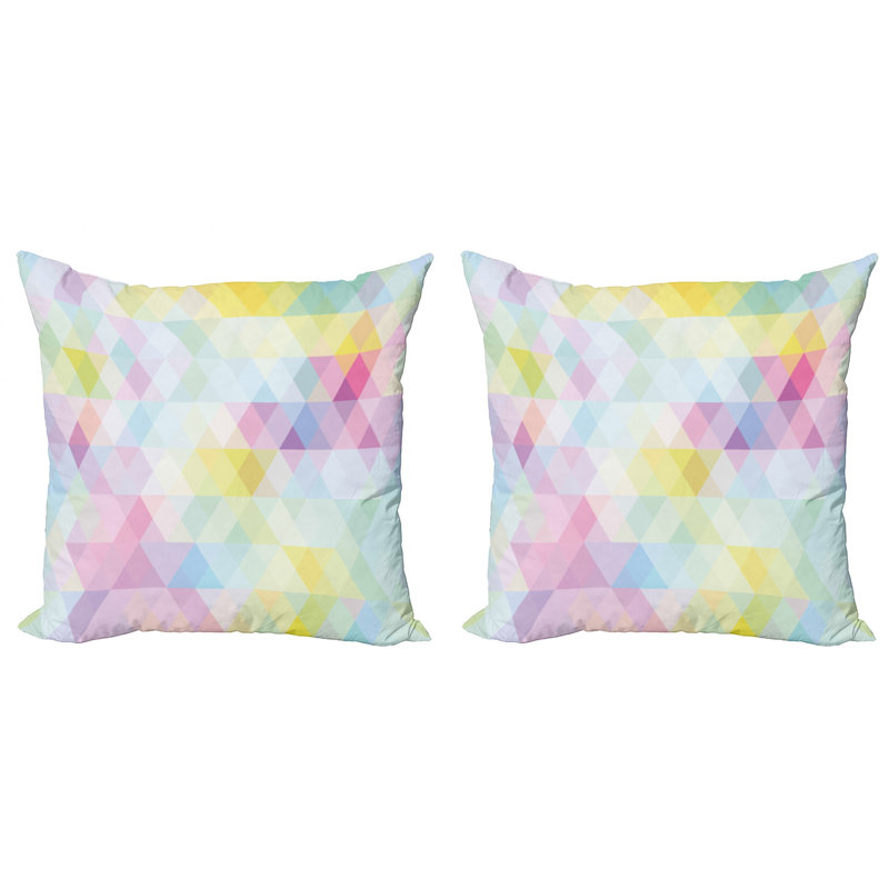 Multicolore, ensemble de 2 coussins décoratifs Ambesonne, 16 po x 1 po