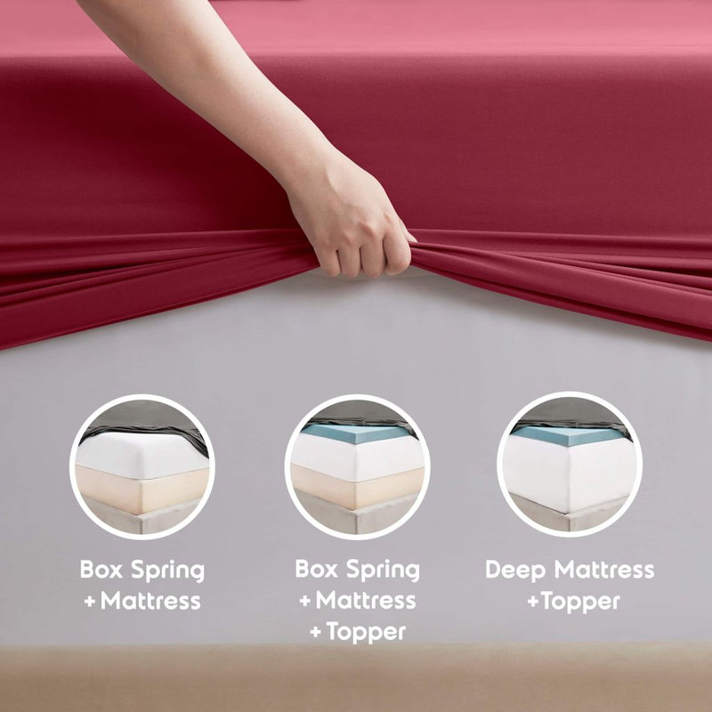 Ensemble de draps ultra doux et respirant Hotel Collection, Lit simple, Bourgogne