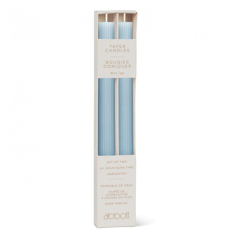 Ensemble de 2 chandelles coniques striées, Pale Blue
