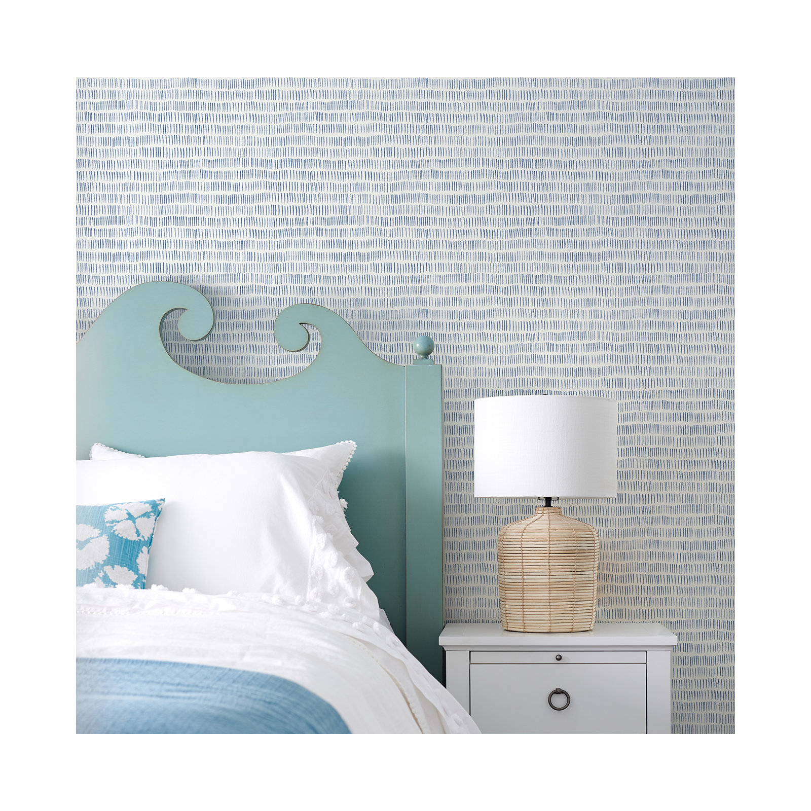 Baylor Modern Striped Wallpaper, Navy 